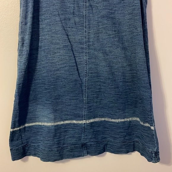 J. Jill Pure Jill Indigo Mini Shift Dress Denim Look Asymmetrical Back size S - Picture 4 of 16